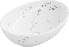 Mexen Elza mosdókagyló a pultra 40 x 33 cm, fehér kő - 21014081
