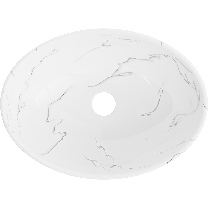 Mexen Elza mosdókagyló a pultra 40 x 33 cm, fehér kő - 21014081