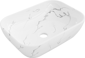 Mexen Rita 45 x 32 cm-es pult tetejére helyezhető mosdókagyló, fehér kő - 21084583