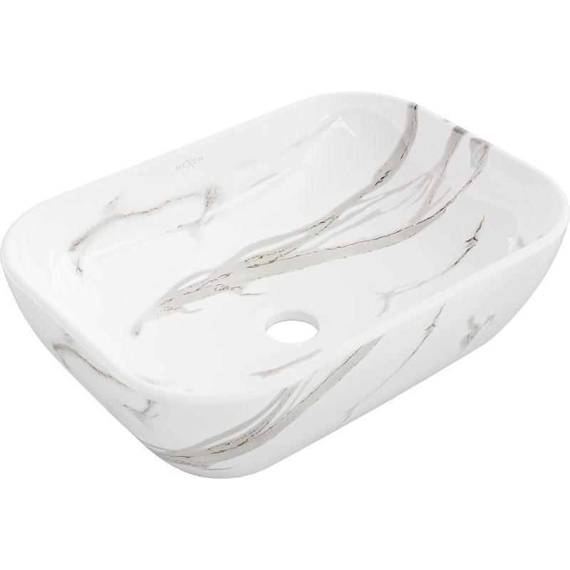 Mexen Rita lavoar pe blat 45 x 32 cm, piatră albă - 21084584