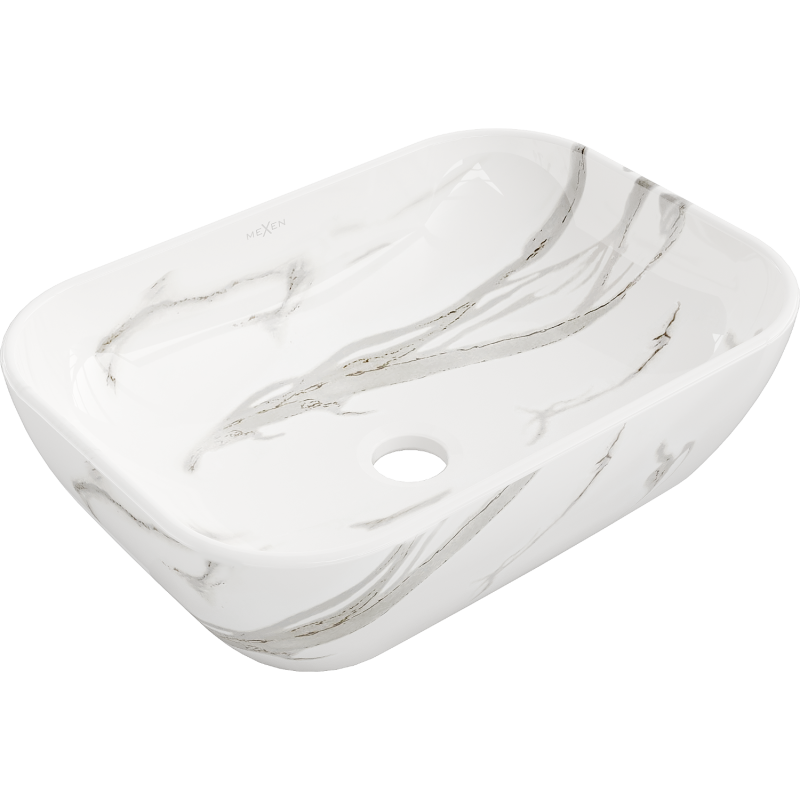 Mexen Rita pultba építhető mosdó 45 x 32 cm, fehér kő - 21084584
