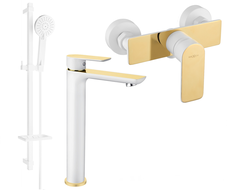 Mexen Alfa DQ40 set de duș, alb/auriu - 745714DQ40-25