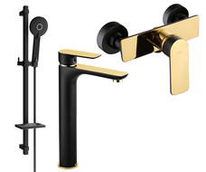 Mexen Alfa DQ40 set de duș, negru/auriu - 745714DQ40-75