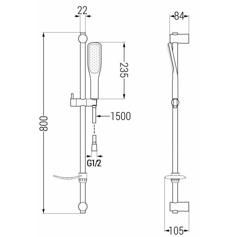 Mexen Alfa Set duș DF49, negru/auriu - 745714DF49-75
