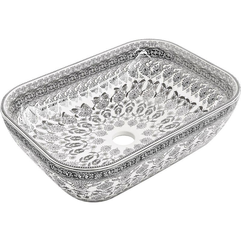 Mexen Rita lavoar deasupra blatului 45 x 32 cm, alb/model negru - 21084586