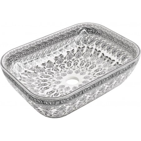 Mexen Rita lavoar deasupra blatului 45 x 32 cm, alb/model negru - 21084586