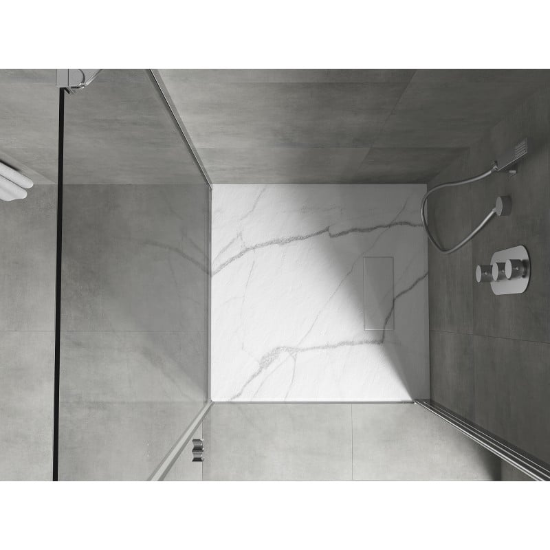 Mexen Hugo cadă de duș pătrată SMC 80 x 80 cm, piatră albă - 42158080