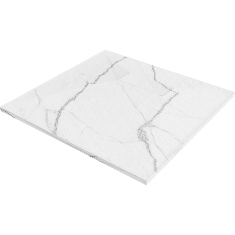 Mexen Hugo SMC négyzet alakú zuhanytálca 90 x 90 cm, fehér kő - 42159090