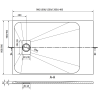 Mexen Hugo receasa dreptunghiulară SMC 100 x 80 cm, piatră albă - 42158010
