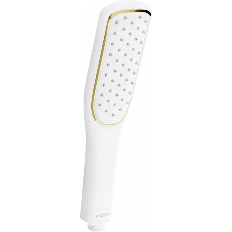 Mexen R-49 egyfunkciós zuhanyfej, fehér/arany - 79549-25