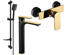 Mexen Alfa DF62 set de duș, negru/auriu - 745714DF62-75