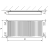 Radiator Mexen CH20 Hygiene 300 x 1400 mm, conectare laterală, 891 W, alb - W420H-030-140-00