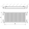 Mexen CH20 Higiéniai lapos radiátor 400 x 1100 mm, oldalsó csatlakozás, 875 W, fehér - W420H-040-110-00