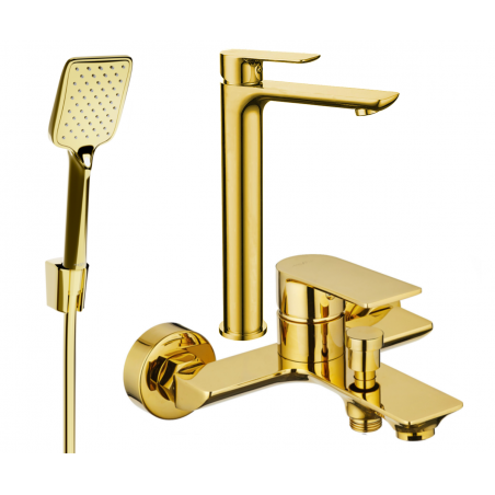 Mexen Alfa R62 fürdőkád készlet, arany - 745713R62-50