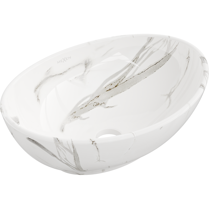 Mexen Elza chiuvetă de blat 40 x 33 cm, piatră albă - 21014082