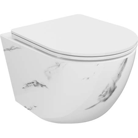 Mexen Lena WC fără ramă cu capac slim cu închidere lentă, duroplast, piatră albă - 30224092