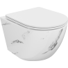 Mexen Lena perem nélküli WC-csésze lassan csukódó, vékony ülőkével, duroplast, fehér kő - 30224092