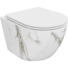 Mexen Lena toaletă WC Rimless cu capac cu închidere lentă slim, duroplast, piatră albă - 30224094