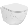 Vas de toaletă Mexen Lena Rimless cu capac soft-close slim, duroplast, piatră albă - 30224093