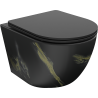 Mexen Lena Rimless WC csésze karcsú, lassan csukódó duroplast üléssel, fekete kő - 30224098