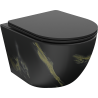 Mexen Lena toaletă WC Rimless cu capac cu coborâre lentă slim, duroplast, piatră neagră - 30224098
