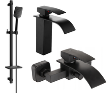 Mexen Aries DQ62 set pentru cadă, negru - 744803DQ62-70