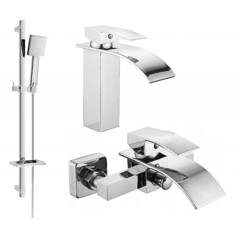 Mexen Aries DQ45 set pentru cadă, crom - 744803DQ45-00