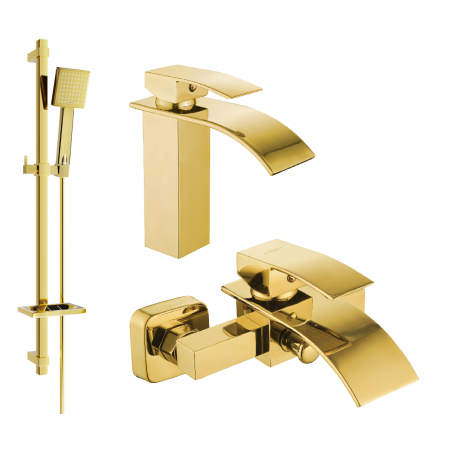 Mexen Aries DQ45 set de baie, auriu - 744803DQ45-50
