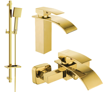 Mexen Aries DQ45 fürdőkádkészlet, arany - 744803DQ45-50