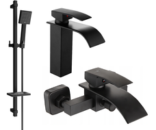 Mexen Aries DQ45 kádcsaptelep szett, fekete - 744803DQ45-70