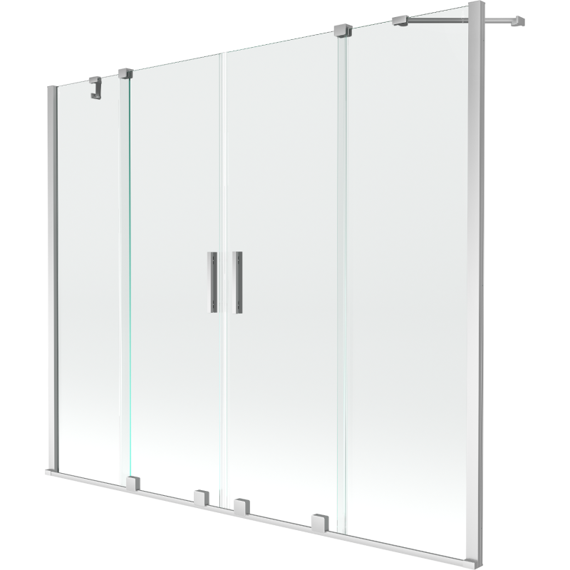 Mexen Velar Duo paravan cadă 2-pliabil glisant 190 x 150 cm, transparent, crom - 896-190-000-02-01