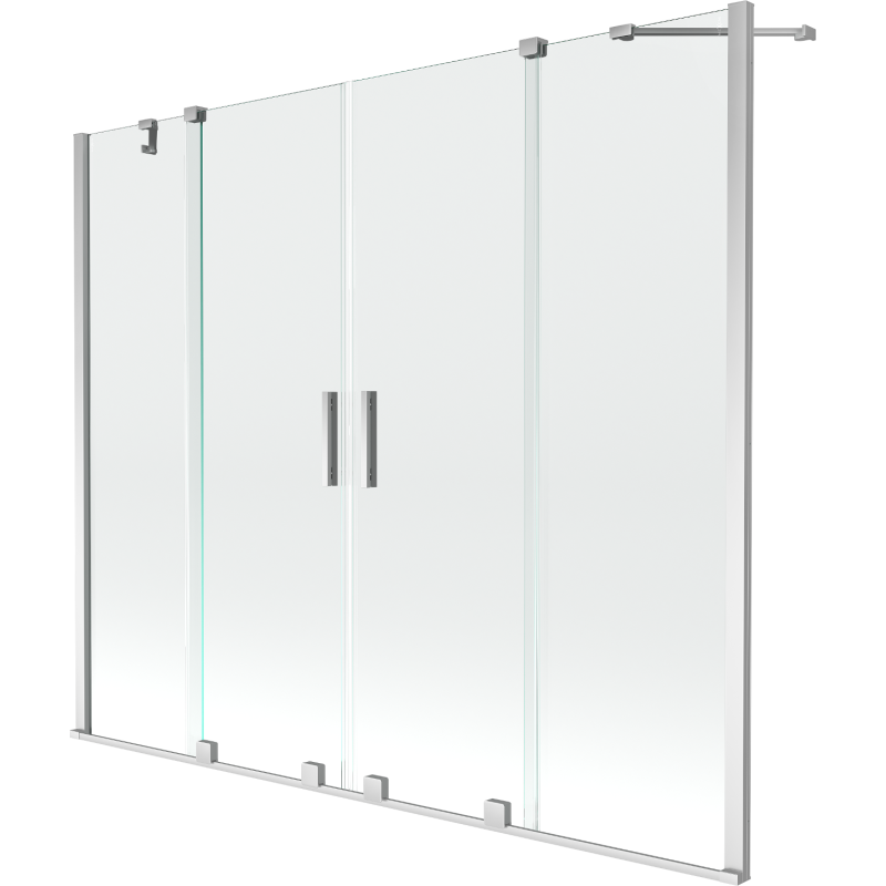 Mexen Velar Duo paravan de cadă cu 2 panouri glisante 190 x 150 cm, transparent, crom - 896-190-000-02-01