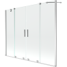 Mexen Velar Duo paravan cadă 2-pliabil glisant 190 x 150 cm, transparent, crom - 896-190-000-02-01