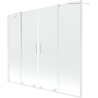 Mexen Velar Duo paravan de cadă cu 2 aripi glisante 190 x 150 cm, transparent, alb - 896-190-000-02-20