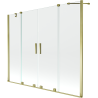 Mexen Velar Duo paravan cadă cu 2 canaturi culisante 190 x 150 cm, transparent, auriu - 896-190-000-02-50
