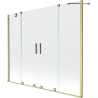 Mexen Velar Duo paravan cadă cu 2 uși glisante 190 x 150 cm, transparent, auriu periat - 896-190-000-02-55