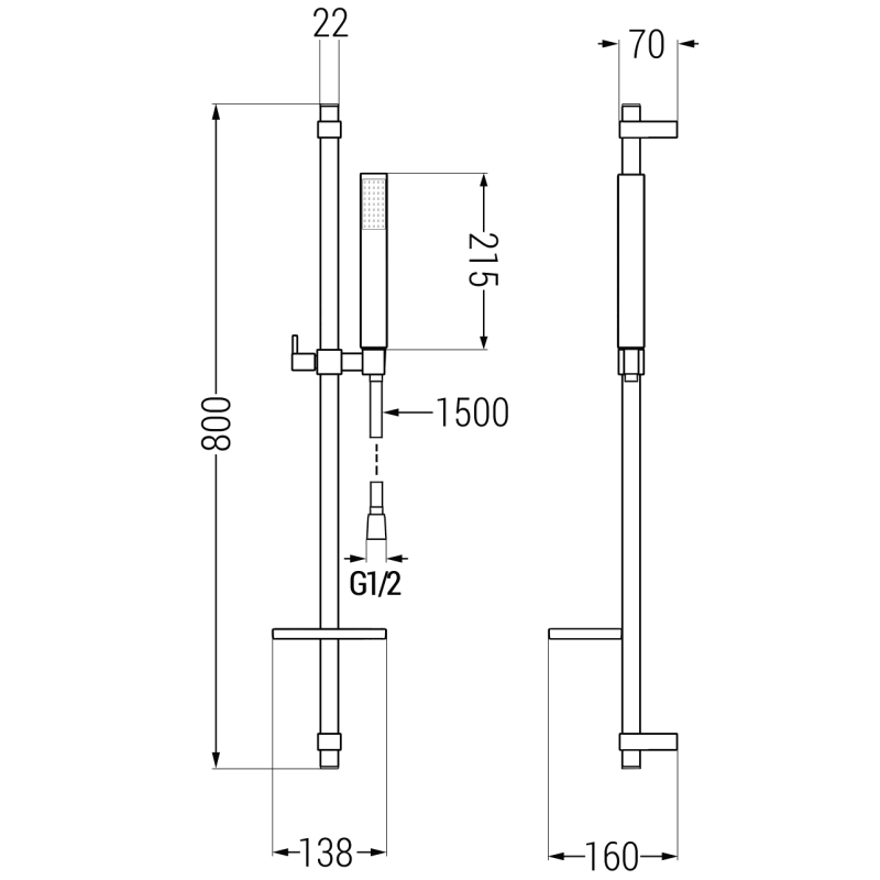Mexen Aries Set cadă DQ77, auriu - 744813DQ77-50
