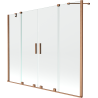 Mexen Velar Duo paravan de baie cu 2 canaturi glisante 190 x 150 cm, transparent, cupru periat - 896-190-000-02-65