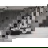 Mexen Velar Duo kétszárnyú toló fürdőkád válaszfal 190 x 150 cm, átlátszó, fekete - 896-190-000-02-70