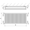 Mexen CH30 Igienă radiator plăci 400 x 1300 mm, conectare laterală, 1425 W, alb - W430H-040-130-00