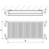 Mexen CH30 Hygiene radiator plăcât 500 x 2000 mm, conectare laterală, 2593 W, alb - W430H-050-200-00