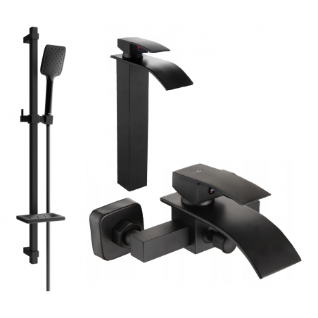 Mexen Aries DQ62 set de baie, negru - 744813DQ62-70