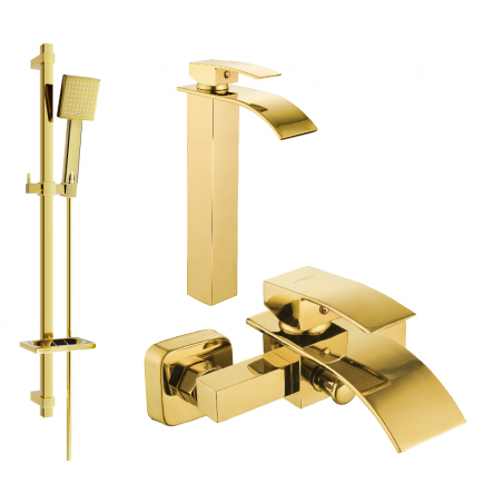 Mexen Aries DQ45 fürdőkád készlet, arany - 744813DQ45-50