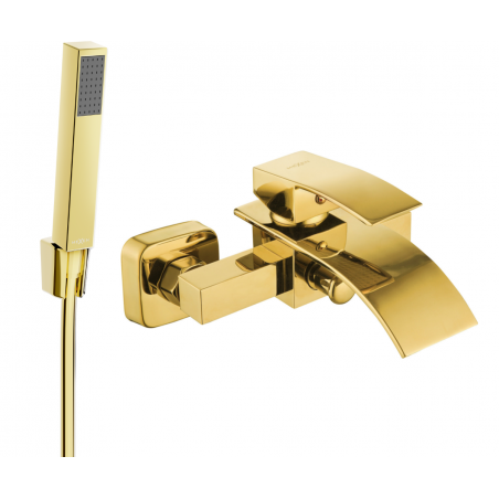 Mexen Aries R77 baterie cadă cu set pentru duș, Aurie - 74483R77-50