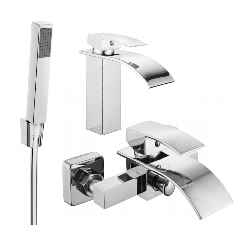 Mexen Aries Set cadă R77, crom - 744803R77-00