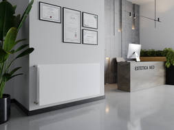 Mexen CHF20 Hygiene Flat lapos radiátor 600 x 500 mm, oldalsó csatlakozás, 502 W, fehér - W420HF-060-050-00