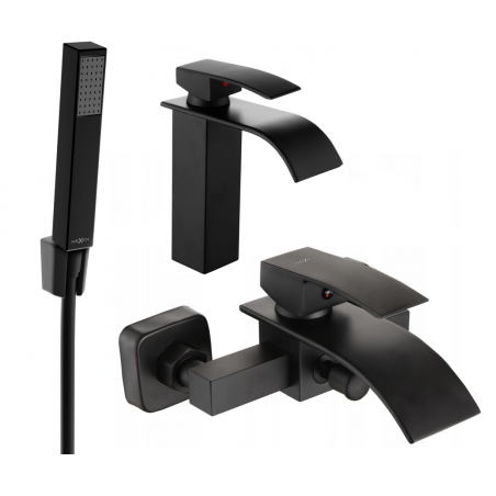 Mexen Aries R77 set de baie, negru - 744803R77-70