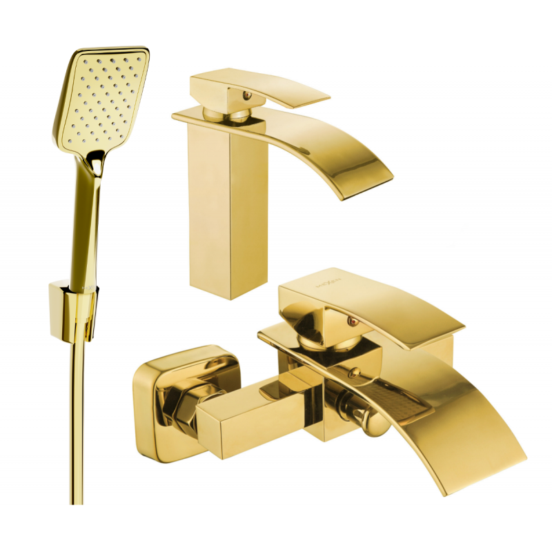 Mexen Aries R62 fürdőkád készlet, arany - 744803R62-50