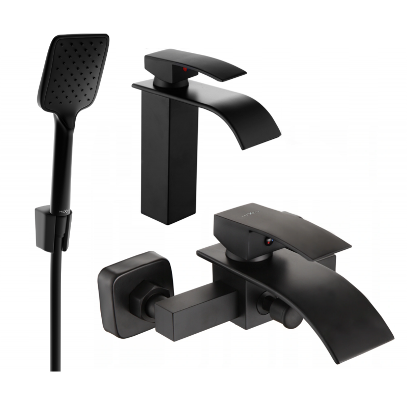 Mexen Aries R62 set pentru cadă, negru - 744803R62-70