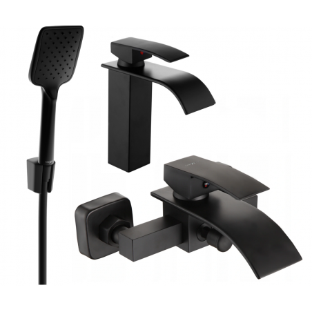 Mexen Aries R62 set pentru cadă, negru - 744803R62-70